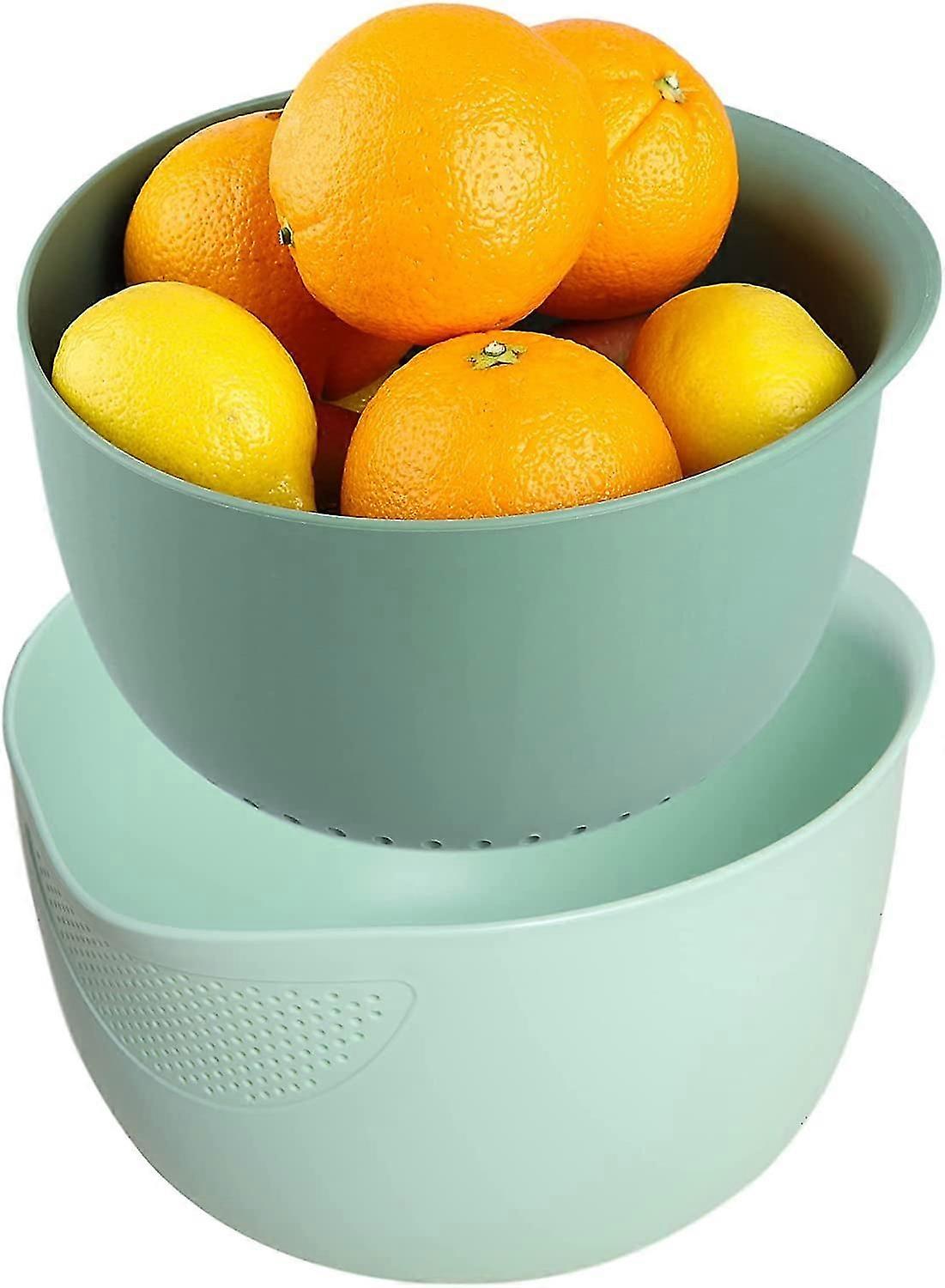 Rice Strainer and Kitchen Colander Set - Strain Rice, Quinoa and Small Grains - Soak, Wash and Drain Vegetables and Fruit - (4 Quart Bowl)