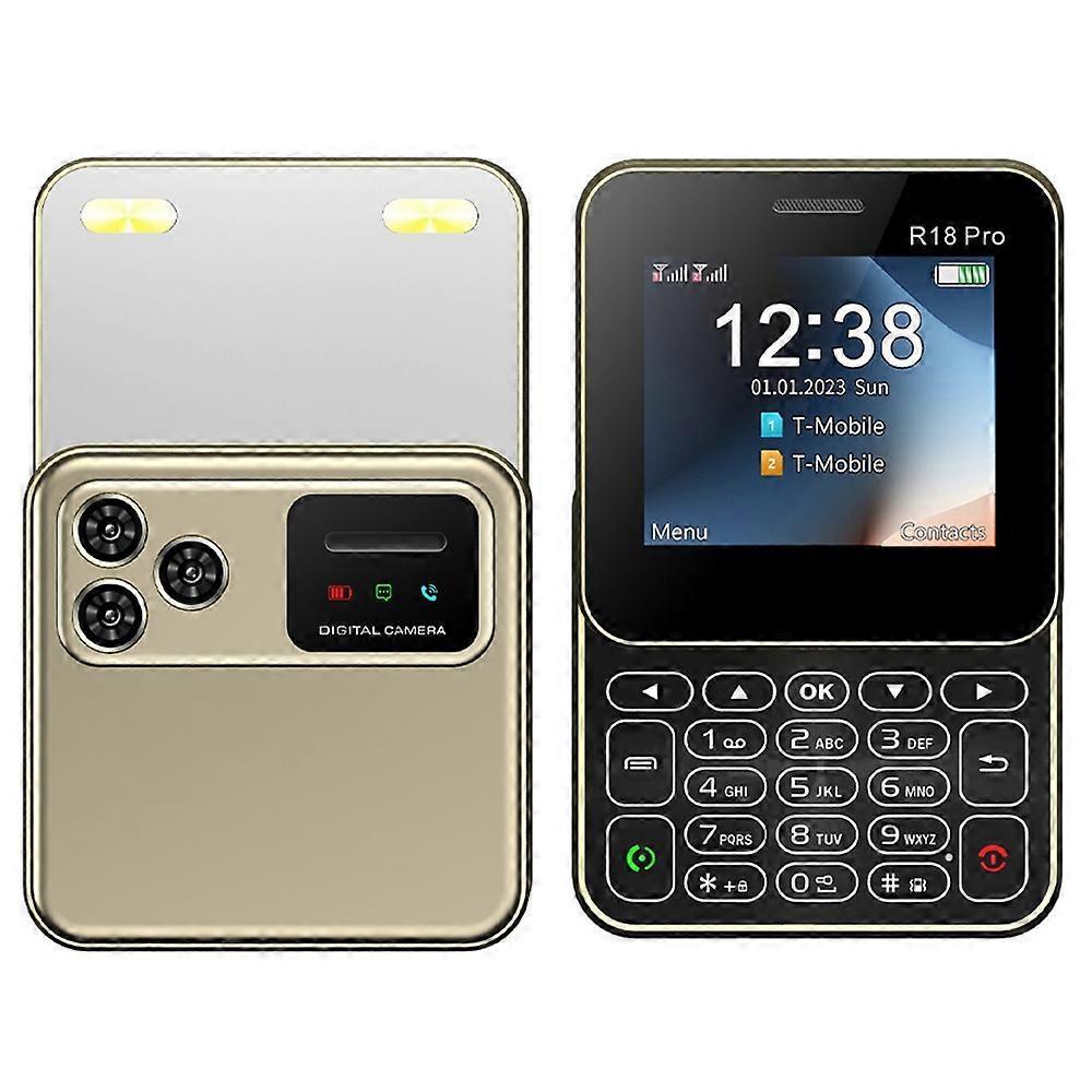 R18 Pro Dual SIM Standby Rotating 2G Phone with 2.4 inch Color Screen-Gold