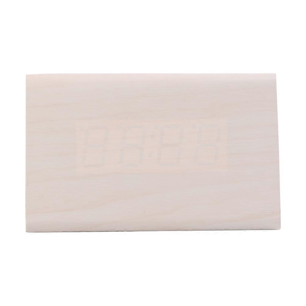 Triangle Shape Mini Wood Electronic Digital LED Display USB Table Alarm Clock Voice Control