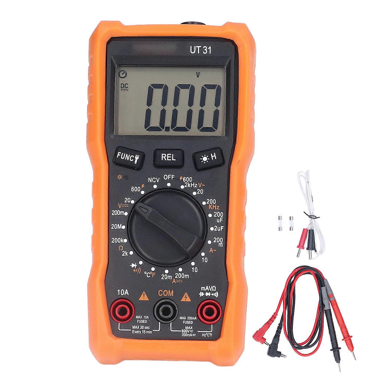 UT31 Digital Multimeter with Backlight, Auto Power Off, Handheld Design for Laboratories, Education, and Factories