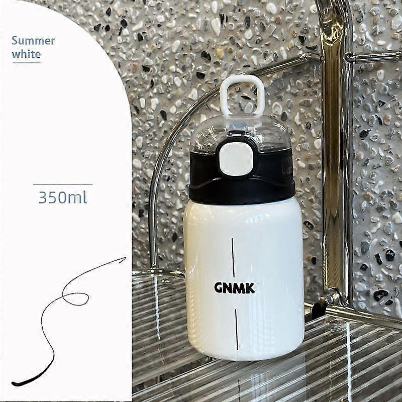 Insulated Water Bottle,12oz Stainless Steel Thermo,Double Wall Vacuum Water Bottle-White