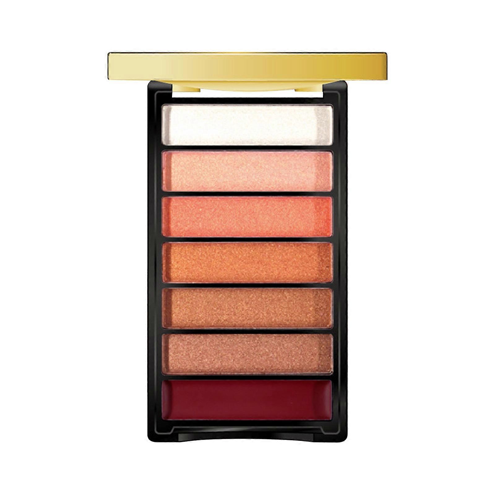 Kleur oogschaduw lade, parel kleur mat, highlight oogschaduw en lippenstift lade