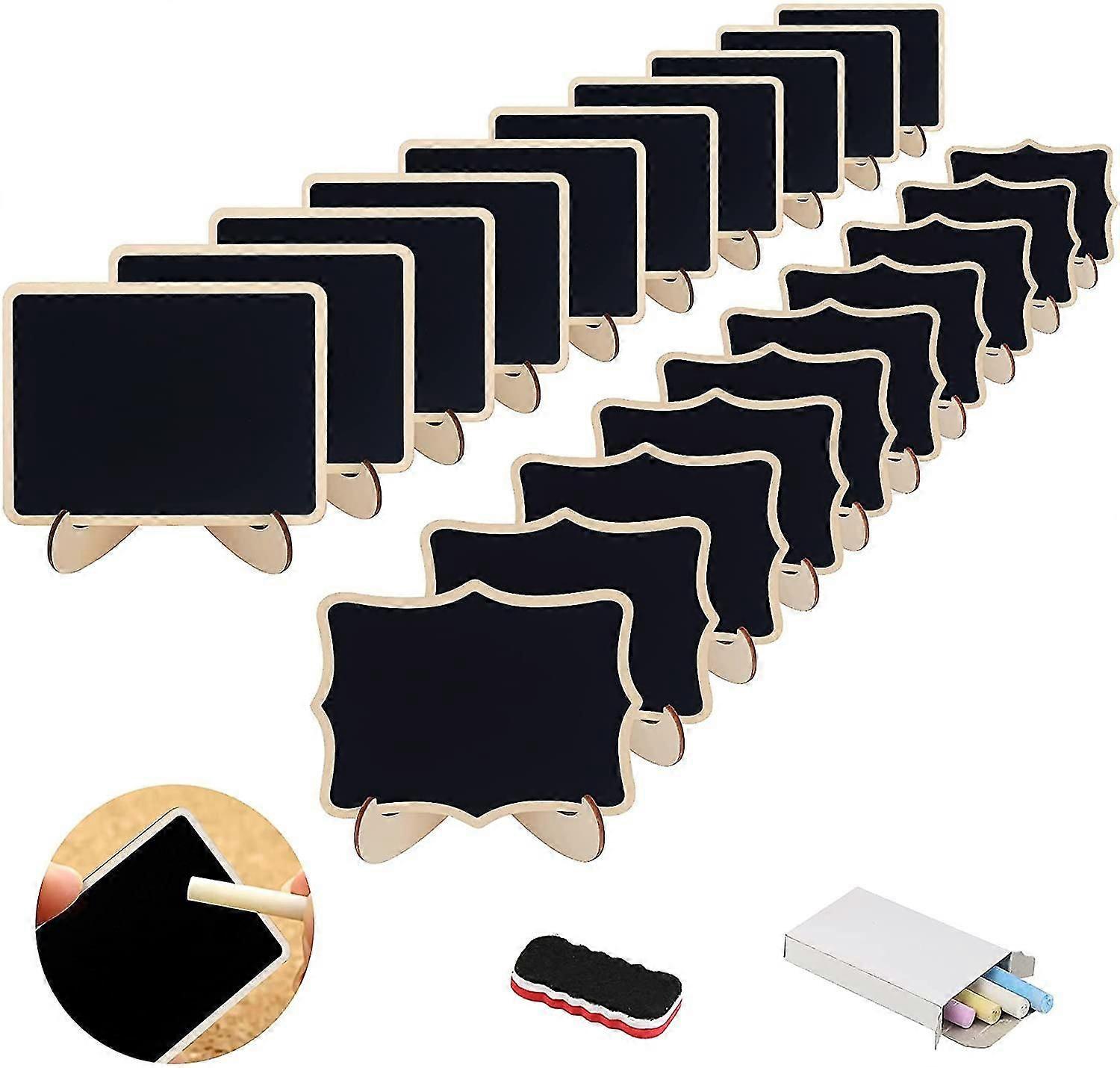 スタンド小さなチョークボードミニ木製黒板付き20pcsミニブラックボード