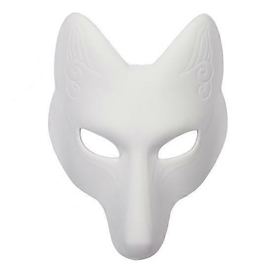 Cosplay Fox Masque with Elastic Band Solid Color DIY Painting Carnival Party Ball Masquerade Halloween Costume Animal Shape Face Cushion