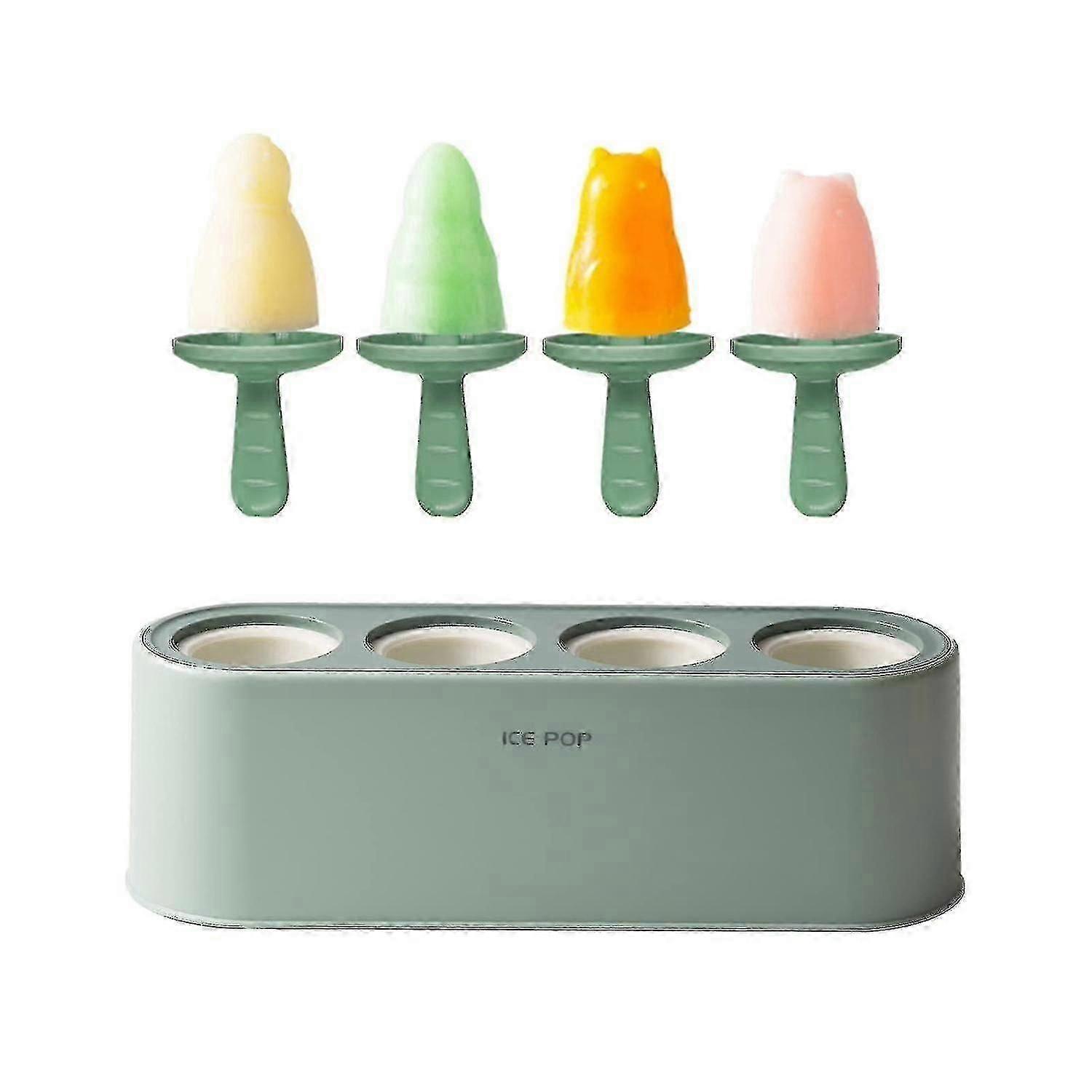 Silicone Popsicle Molds Cartoon Shape, Baby Popsicle Molds Bpa Free, Reusable Popsicle Molds (green)