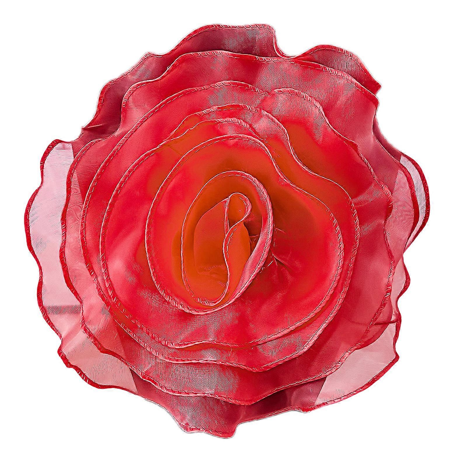 手作りのバラの花のブローチ3D多層フラワーラペルピンファッショナブルな花柄の形をした胸ピンパーティージュエリーアクセサリー赤L