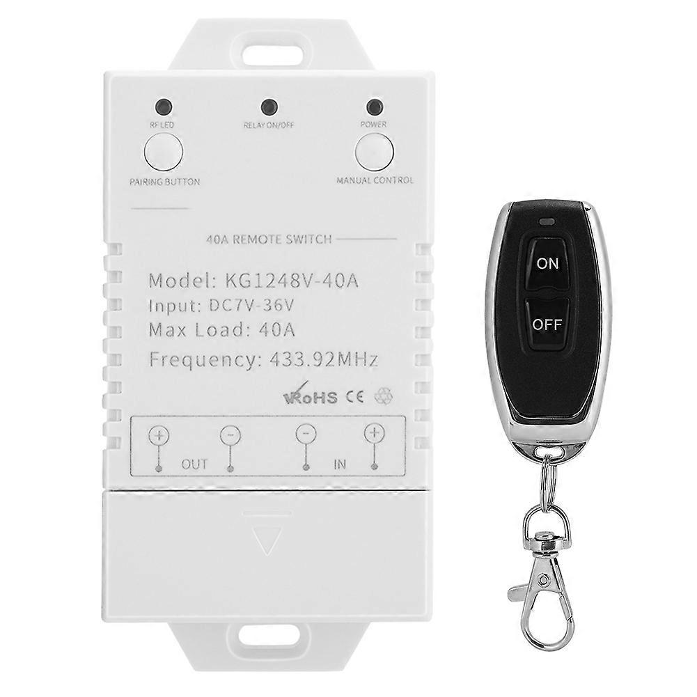 High Power 40A Wireless Remote Switch with Delay and Lock Functions, Durable ABS Design