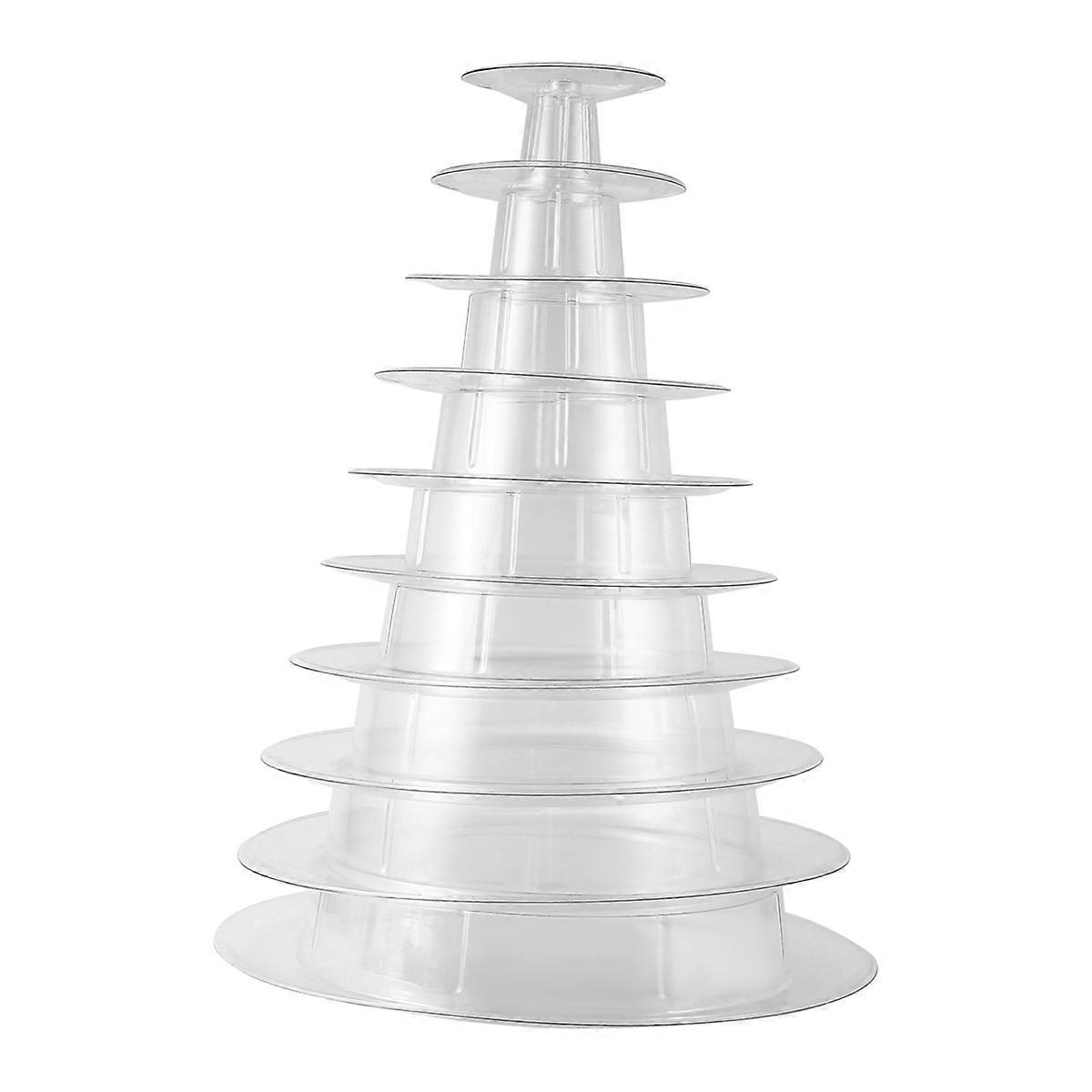 10 Tier Tower Macaron Macaron Display Stand Round Cake Stand PVC Tray Birthday Wedding Display Rack