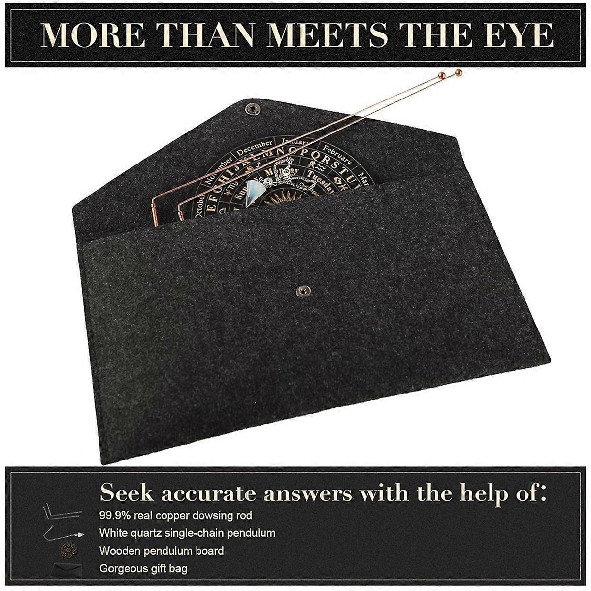 Copper Dowsing Rods - 2PCS Divining Rods+Dowsing Pendulum + Divination Mat- Divining Water, Treasure