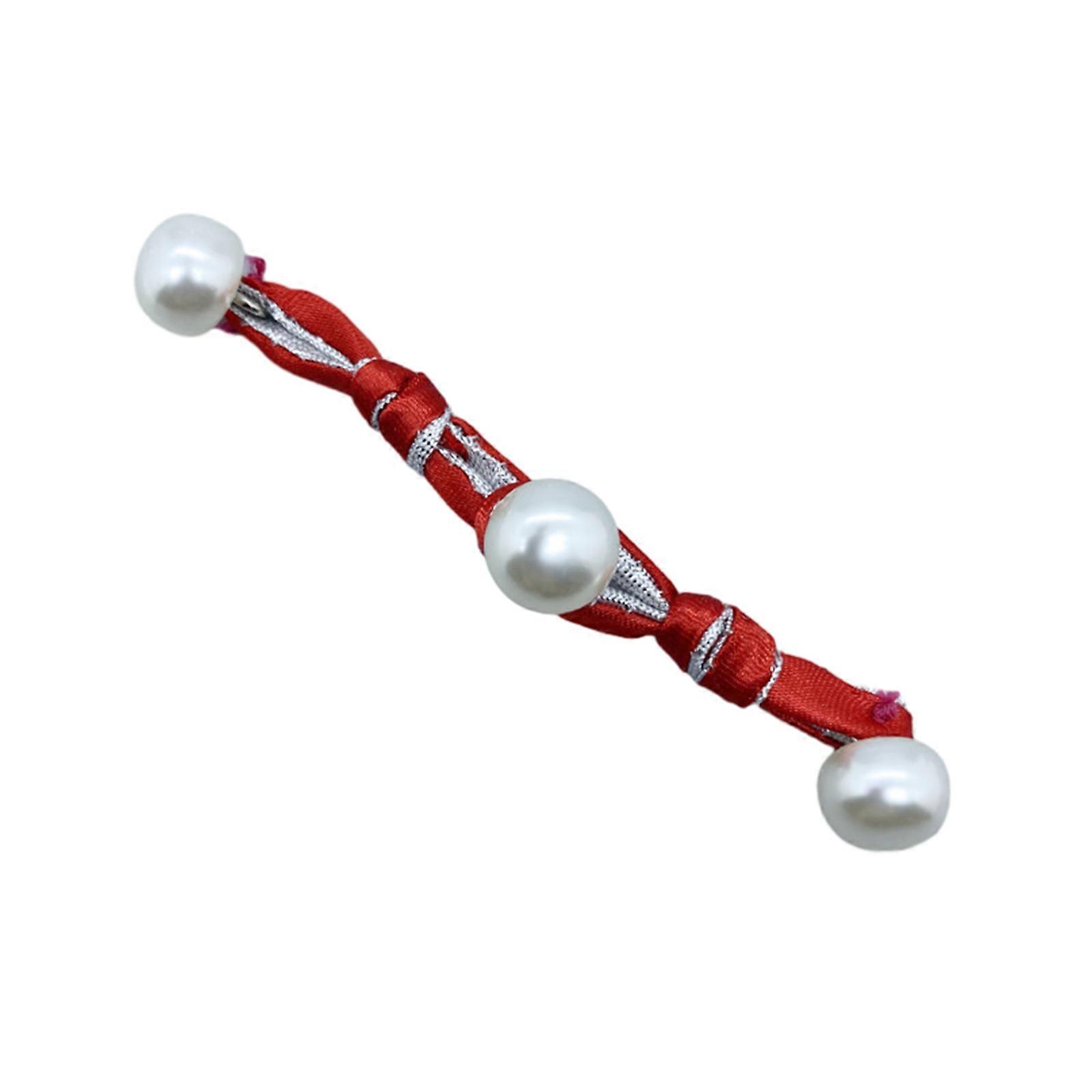 Chinese Traditional Pearl Button Cheongsam Buttons Exquisite Craftsmanship Suitable for Fashion Enthusiasts of All Ages Red