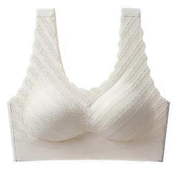 Fashion and Elegant Womens Bra Breathable Without Rims Underwear To Close Breast Bra For Women Sleeping Bra Vacation  beige XL