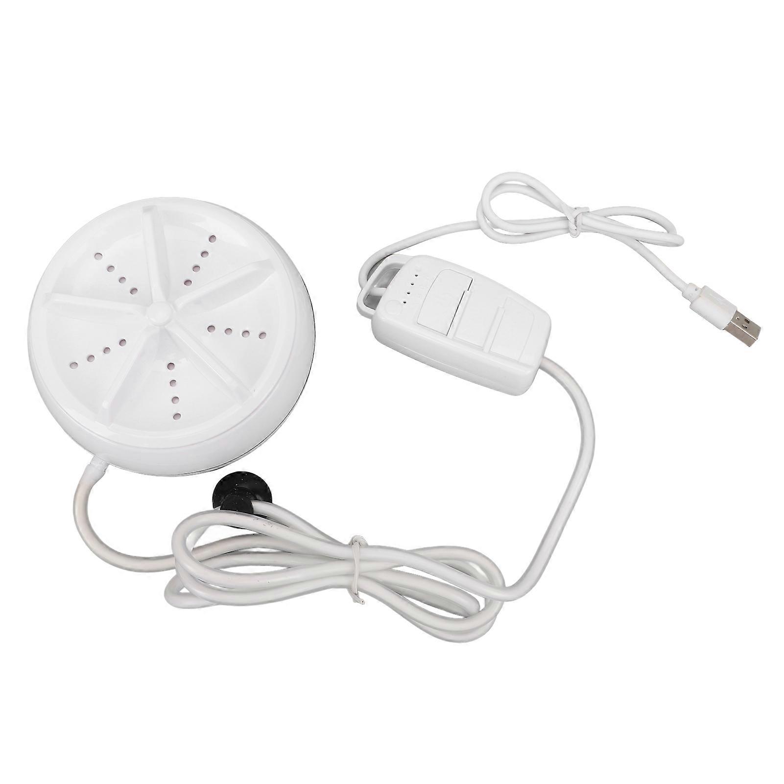 Mini Ultrasound Washing Machine USB Portable Turbine Cleaning 4 Level Remote Control White