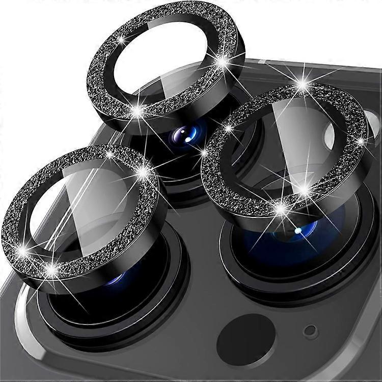 Compatible For iPhone 16 Pro / 16 Pro Max Glitter Camera Lens Film Metal Ring+Tempered Glass Phone Lens Protector