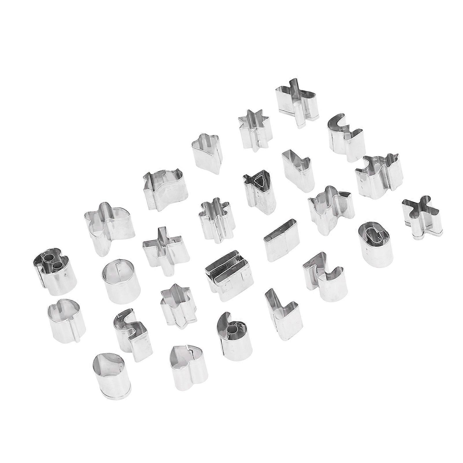 26Pcs Small Baking Mold Stainless Steel Chocolate Snacks Cake Bread Biscuit Number Pattern Mould 