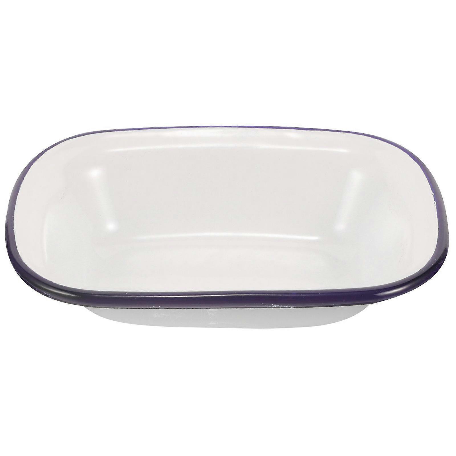 Enamelware Baking Pan Roasting Pan Baking Dish Food Container Fruit Bread Storage Pan