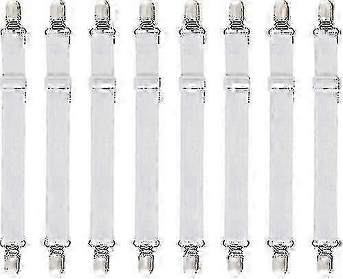 8pcs 60-200cm Adjustable Sheet Tensioners White