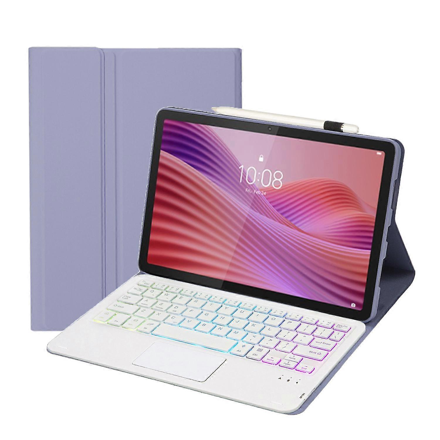 AM29-AS Ultra-thin Detachable Backlight Bluetooth Keyboard Leather Tablet Case with Touchpad