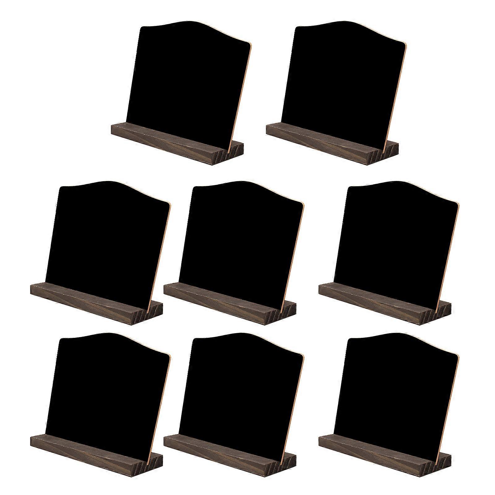 8Pcs Tabletop Chalkboards Sign Small Blackboard with Wood Stand Double Sided Message Board Sign Table Number Food Sign
