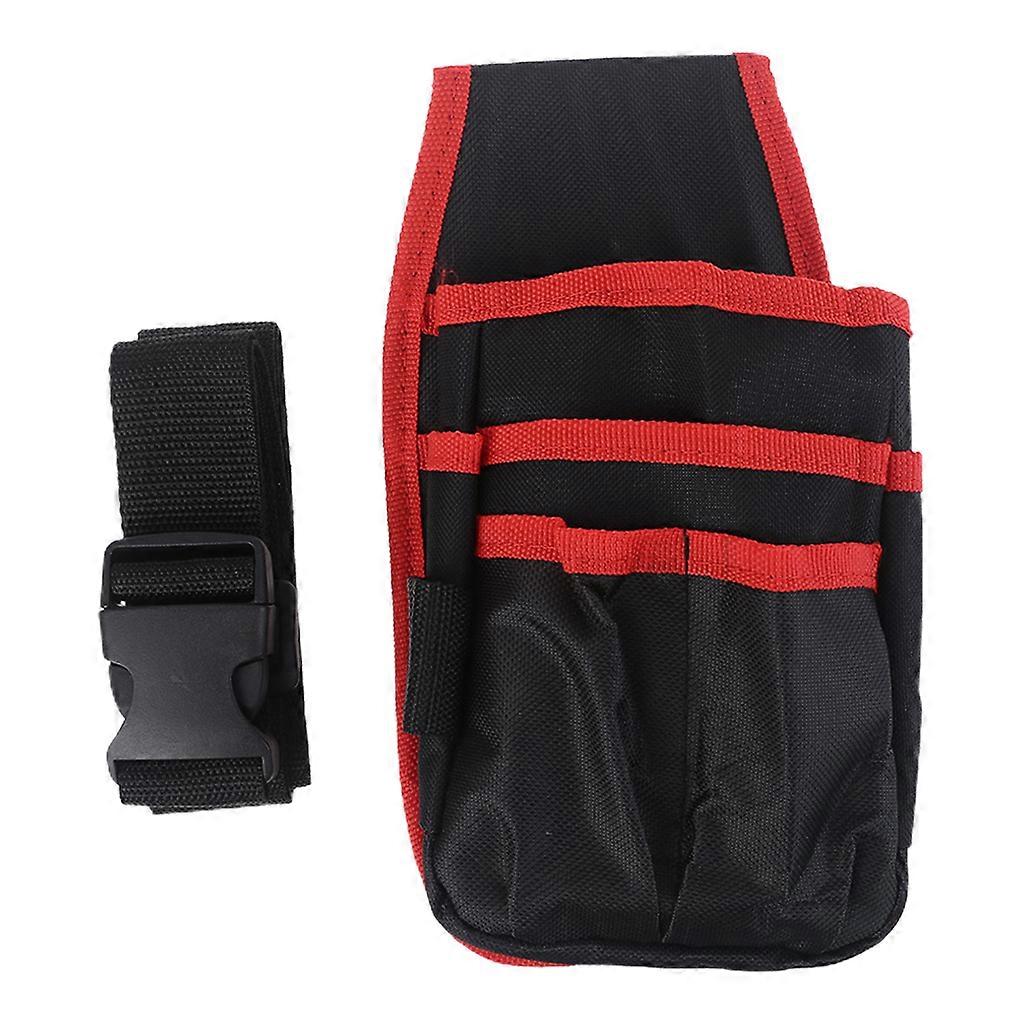 Small Tool Bag Organizer, Waist Bag for Collecting Tools Small Durable Maintenance and Electrician's Pouch with Pockets Red
