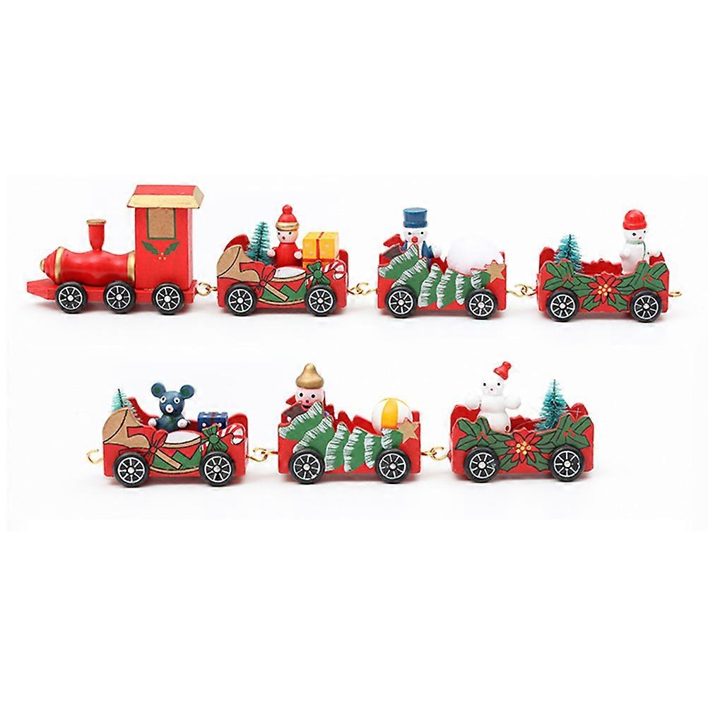 Wooden Christmas Train Decor, Diy Assemblable Train Figurine For Creative Home Decor, Bright Colors Not Easy To Fade Due To Advanced Technology And