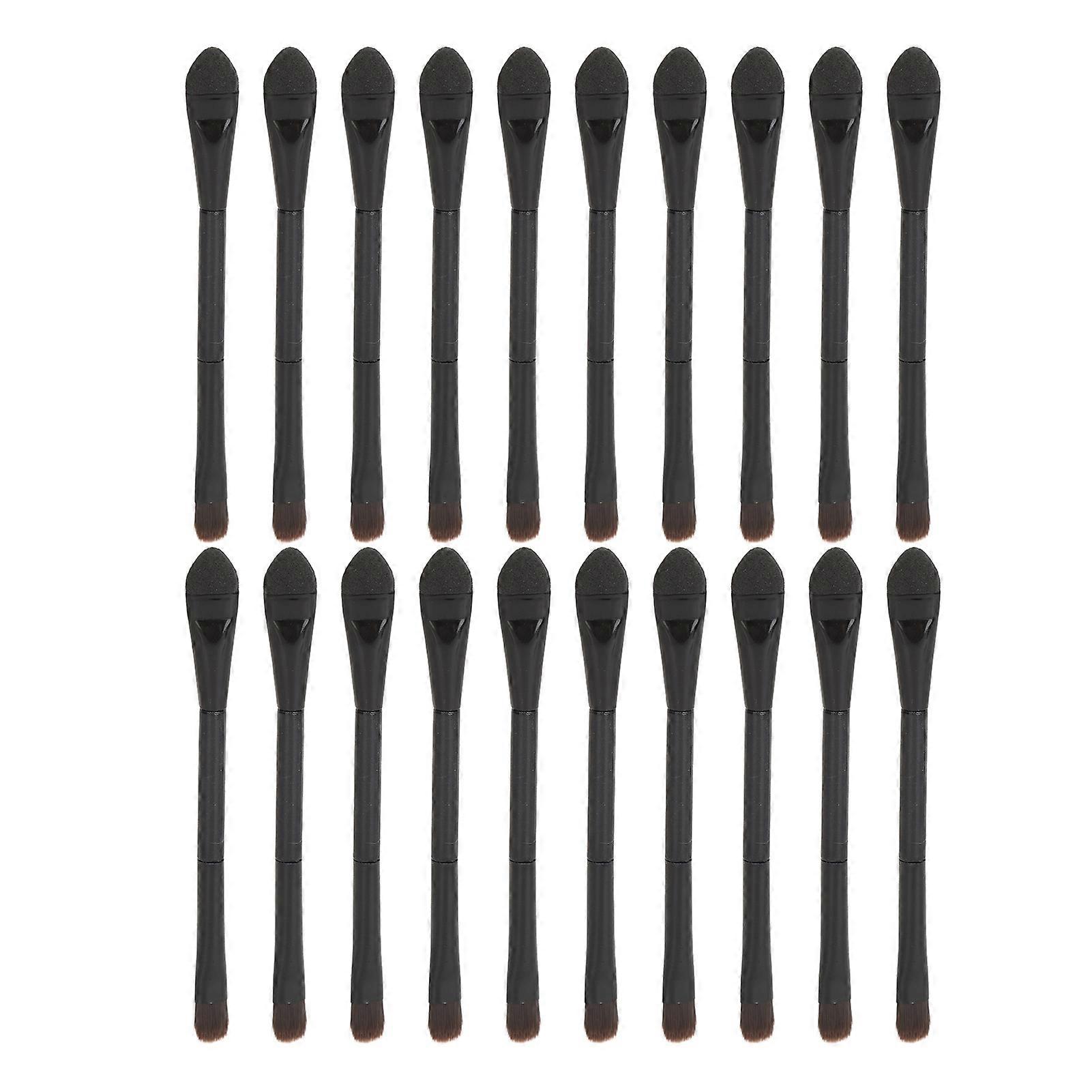 20 Pcs Double Ended Eyeshadow Brush Set Soft Fluffy Bristles Sponge Head Eye Makeup Brushes