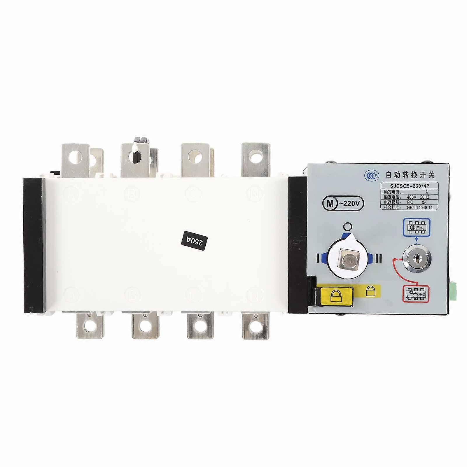 Dual Power Automatic Transfer Switch 2 in 1 Out 250A PC Grade Isolation Type Power Transfer Switch AC400V
