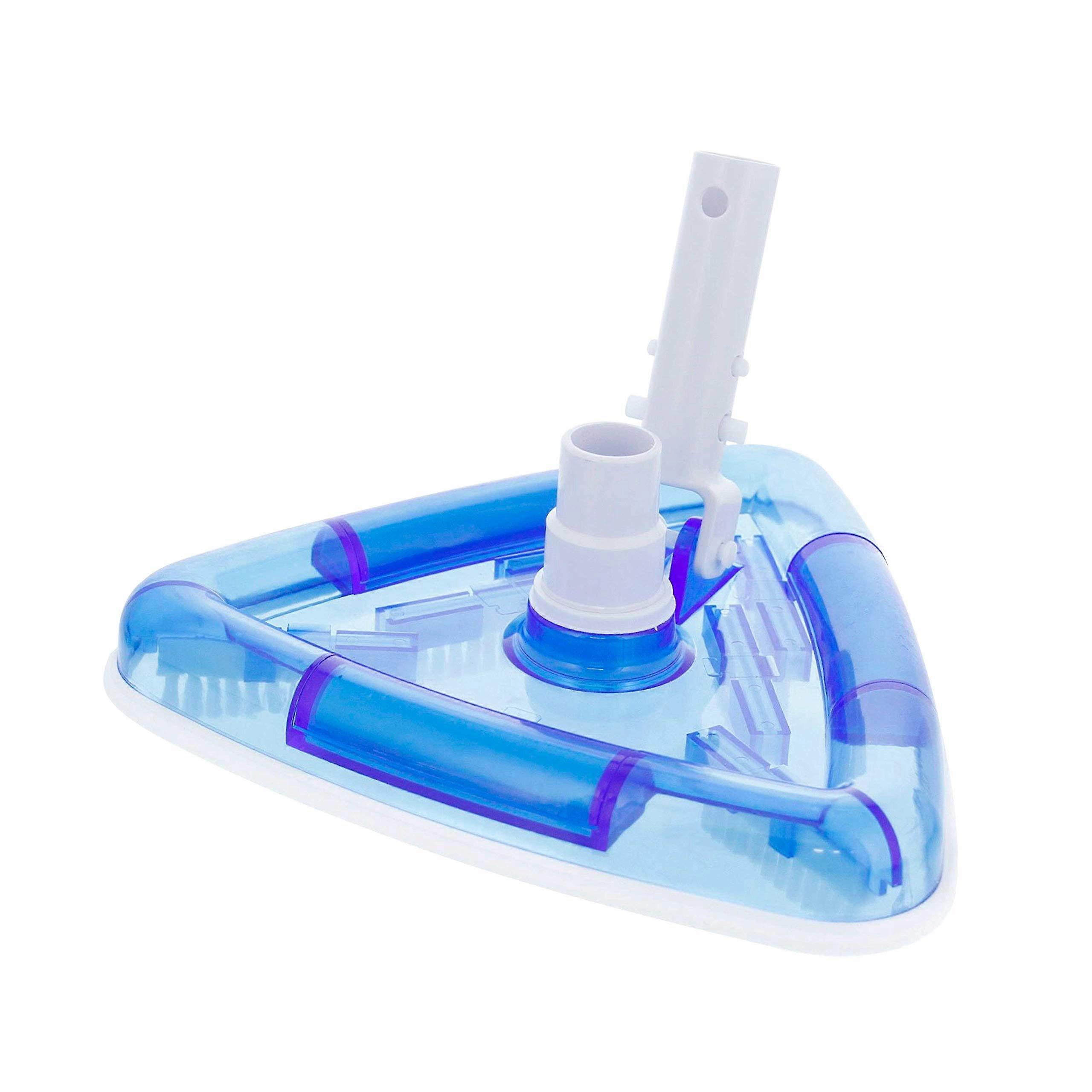 Weighted Transparent Triangular Pool Vacuum Head with Swivel Hose Connection and EZ Clip Handle