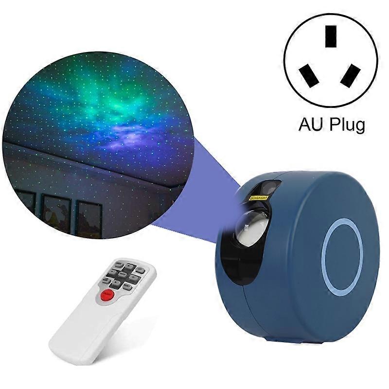 Star Projection Lamp Remote Control LED Colorful Laser Night Light AU Plug Gray Blue+AU Plug