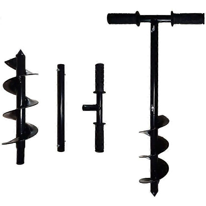 Garden Loosening Tool, Garden Auger Drill Bit (Manual 10cmX60cm Black Round Tip)