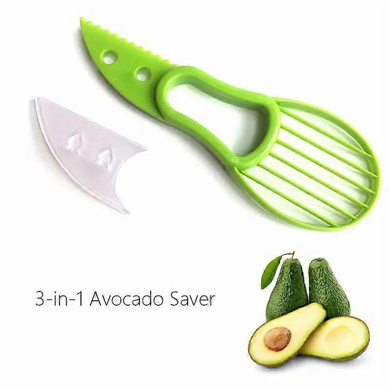 Green Plastic 3-in-1 Avocado Slicer Tool, Hass Avocado Peeler, Corer, and Slicing Kitchen Gadget, Easy and Efficient Avocado Dicing Accessory