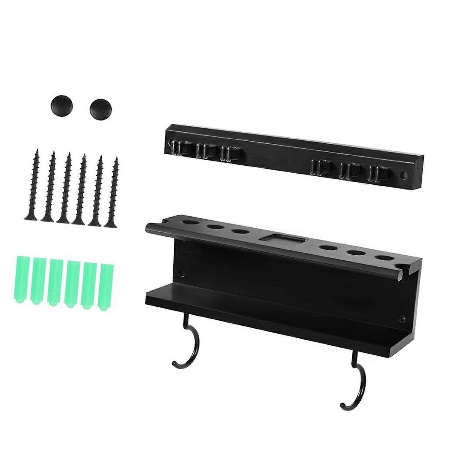 Pool Cue Rack Pool Cue Holder Practical Portable 6 Cues Holder with 2 Hook Stick