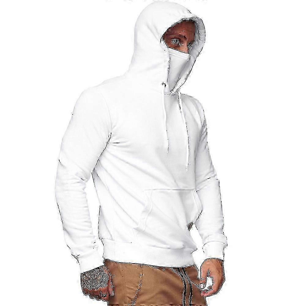 Erkekler Düz Kapüşonlu Sweatshirt Ninja Maskeleri Kapüşonlu Uzun Kollu Spor Günlük Üstler - Kc