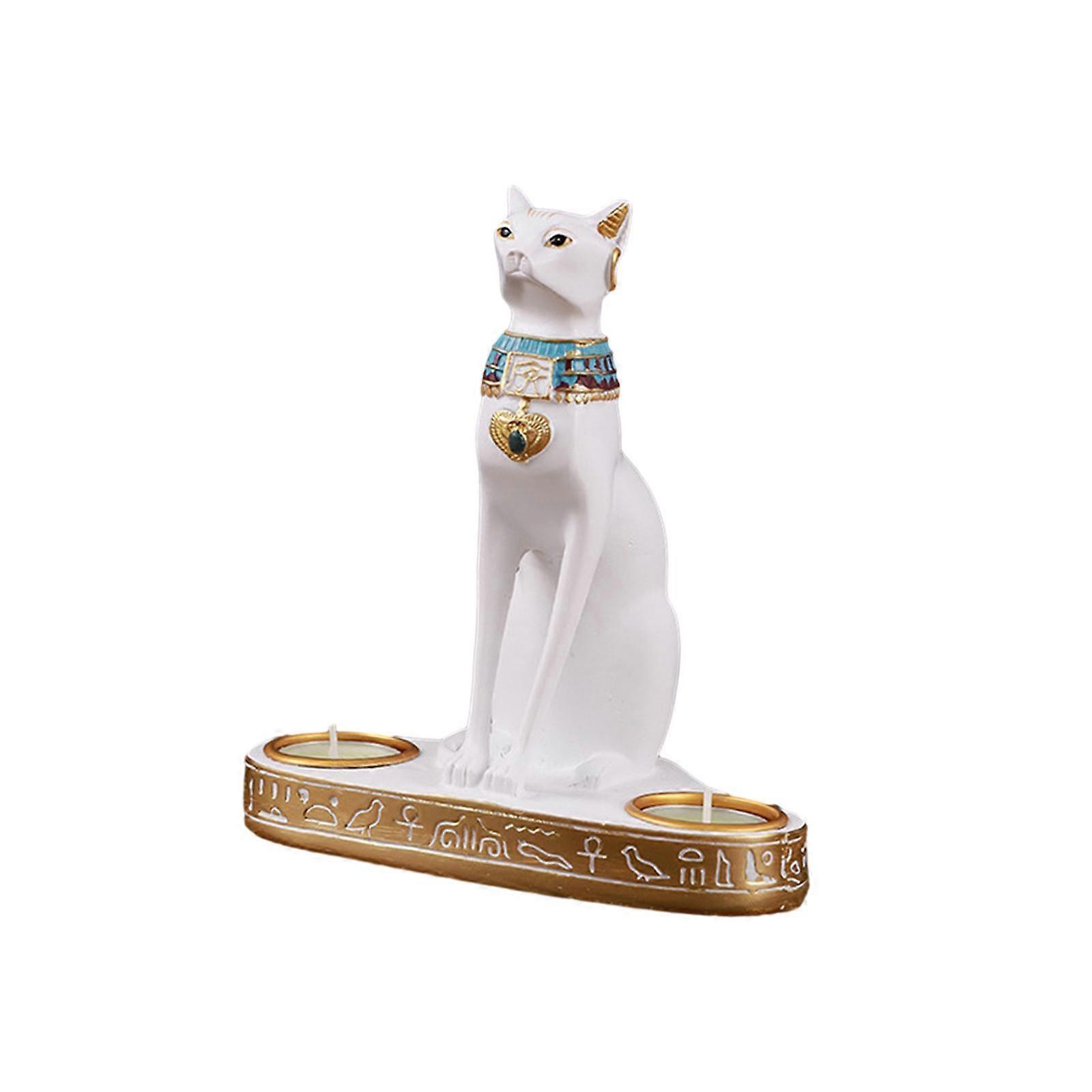 Cat Statue Candle Holder Cat Figurine Candleholder Creative Candlestick Elegant