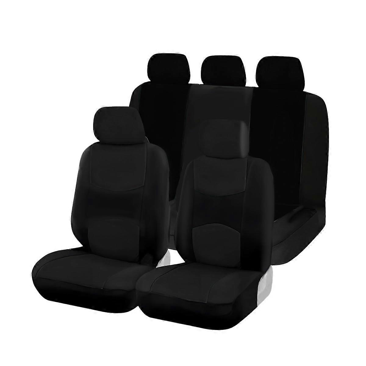 Car Seat Cover Full Set 9PCS, Breathable Washable Protector for Front and Rear, Airbag Compatible, Universal Fit