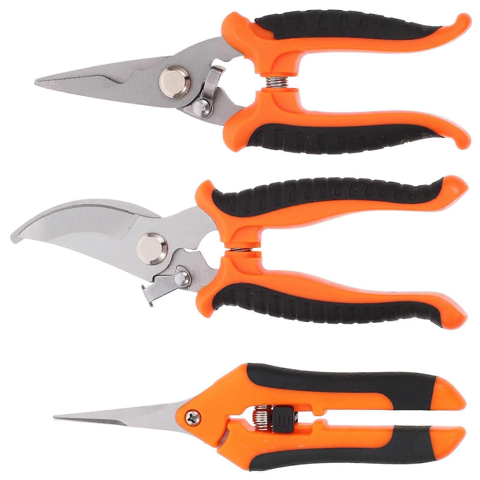 3pcs Gardening Scissors Set Pruning Shears Handheld Pruners Plant Shears