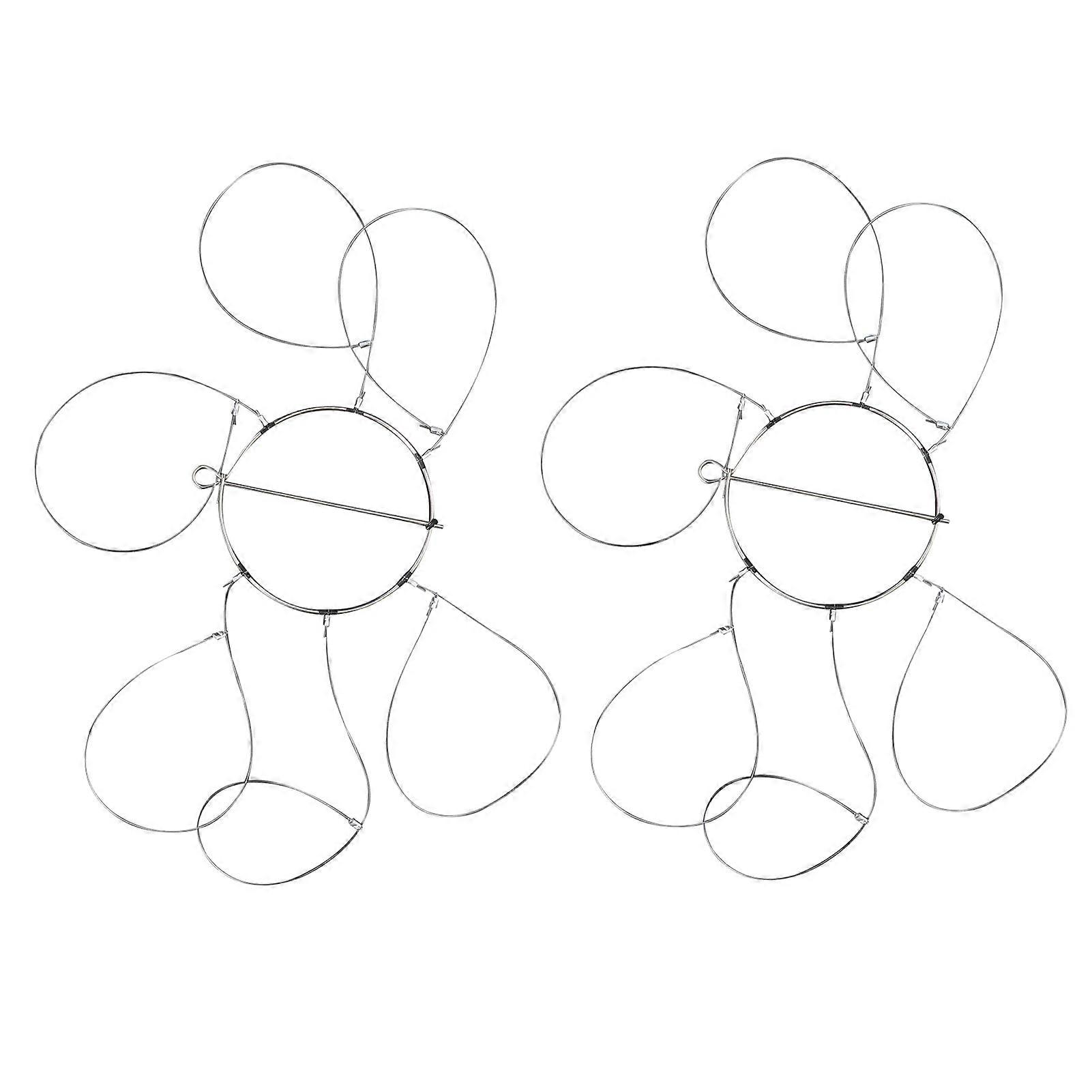 2pcs 6 Loops Stainless Steel Crab Trap Anti-rust 8.5cm Diameter Reusable Ring for Crab Fishing