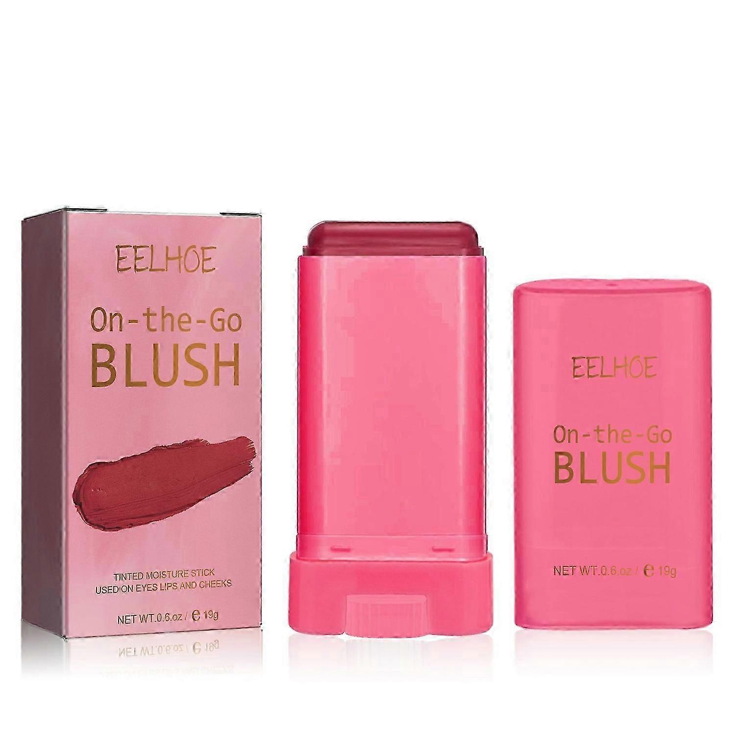 EELHOE Blush Stick, Brightening Primer Solid Contouring Natural Nude Makeup Waterproof Lightweight M
