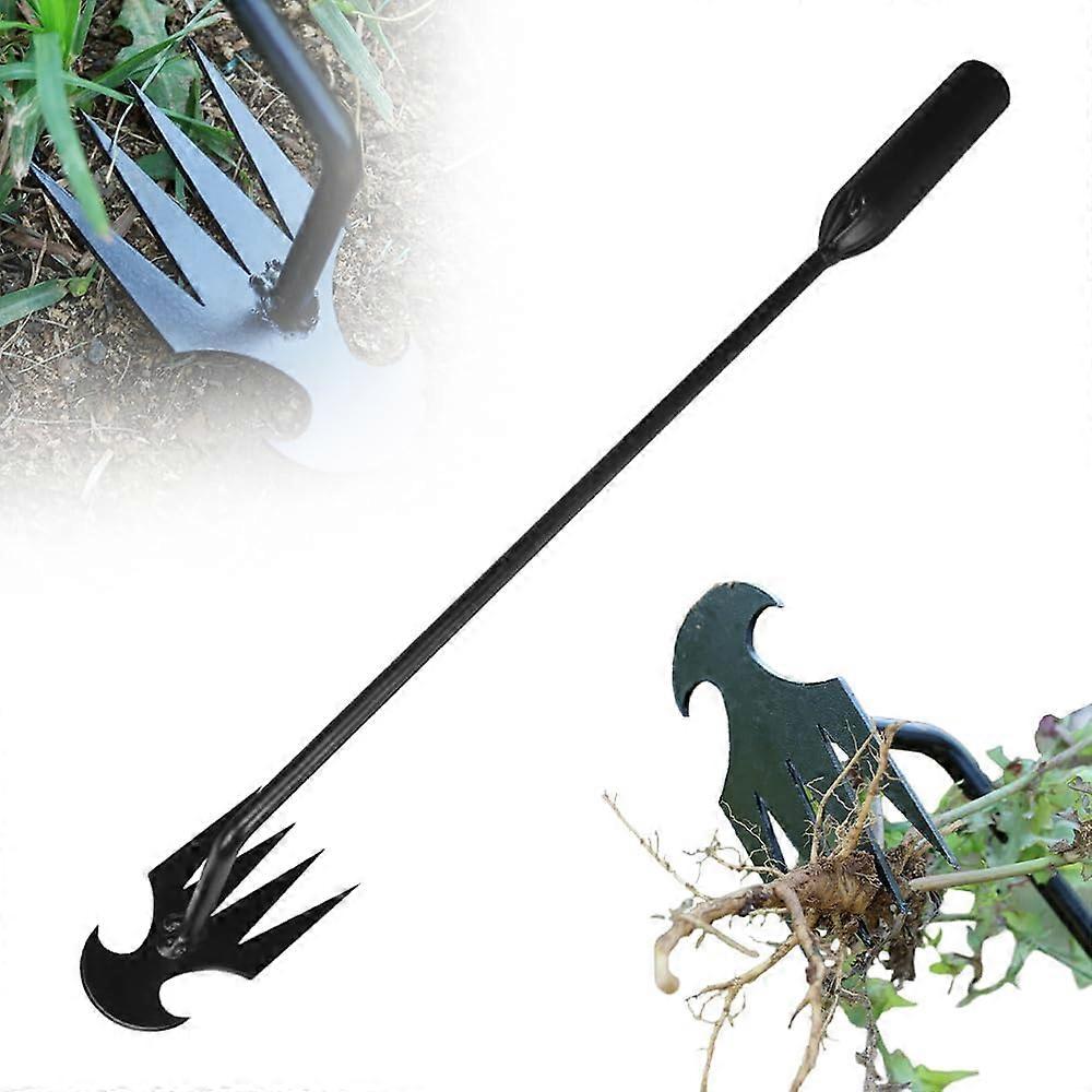 Household Lawn and Garden Weeder, Manual Weeding Tool, Comfortable Grip with Handle, 4Tooth