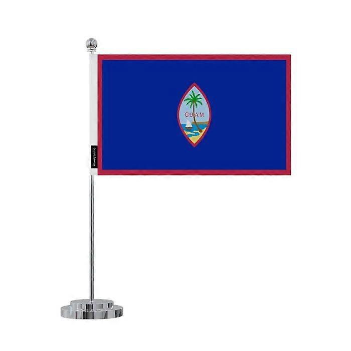 Guam Flag Desk – 14 x 21 cm – Polyester – Stainless Steel Base