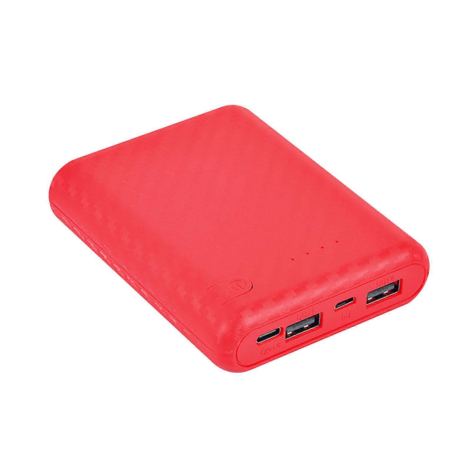 DIY Power Bank Box 4x18650 Battery Outer Case Shells with Multiple Color Choices Battery Not Included 5V/2.4A USB Output red