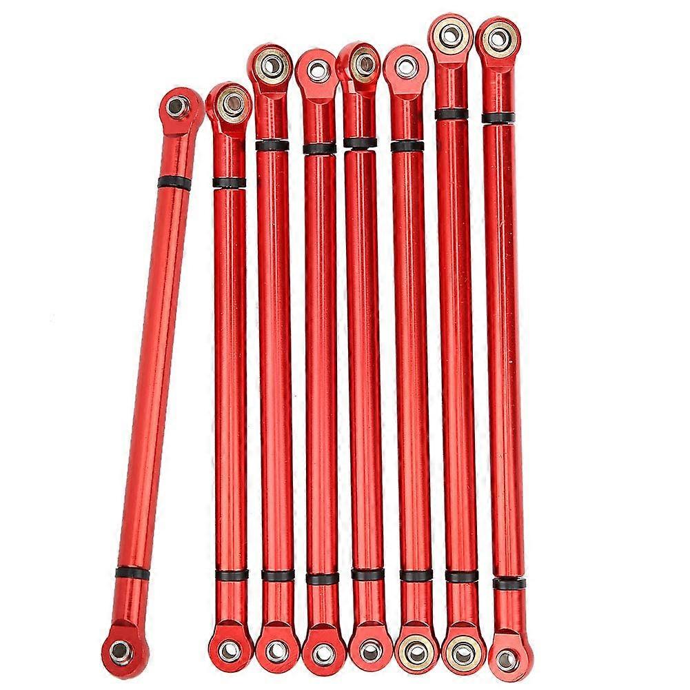 RC Link Rod, 8Pcs Chassis Aluminium Alloy Link Rod Replacement for SCX10 1/10 Scale 313mm Wheelbase RC Crawler Car (Red)