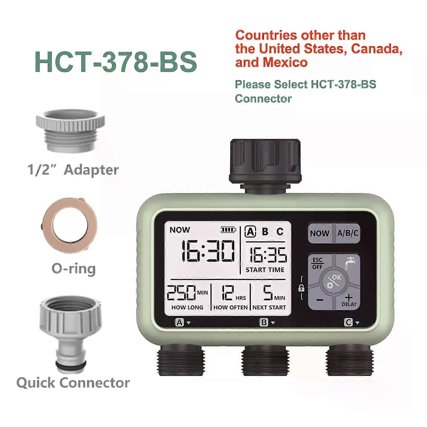 Eshico Newest 2024 3-Outlet Water Timer Independent Control Program Digital Garden Sprinkler