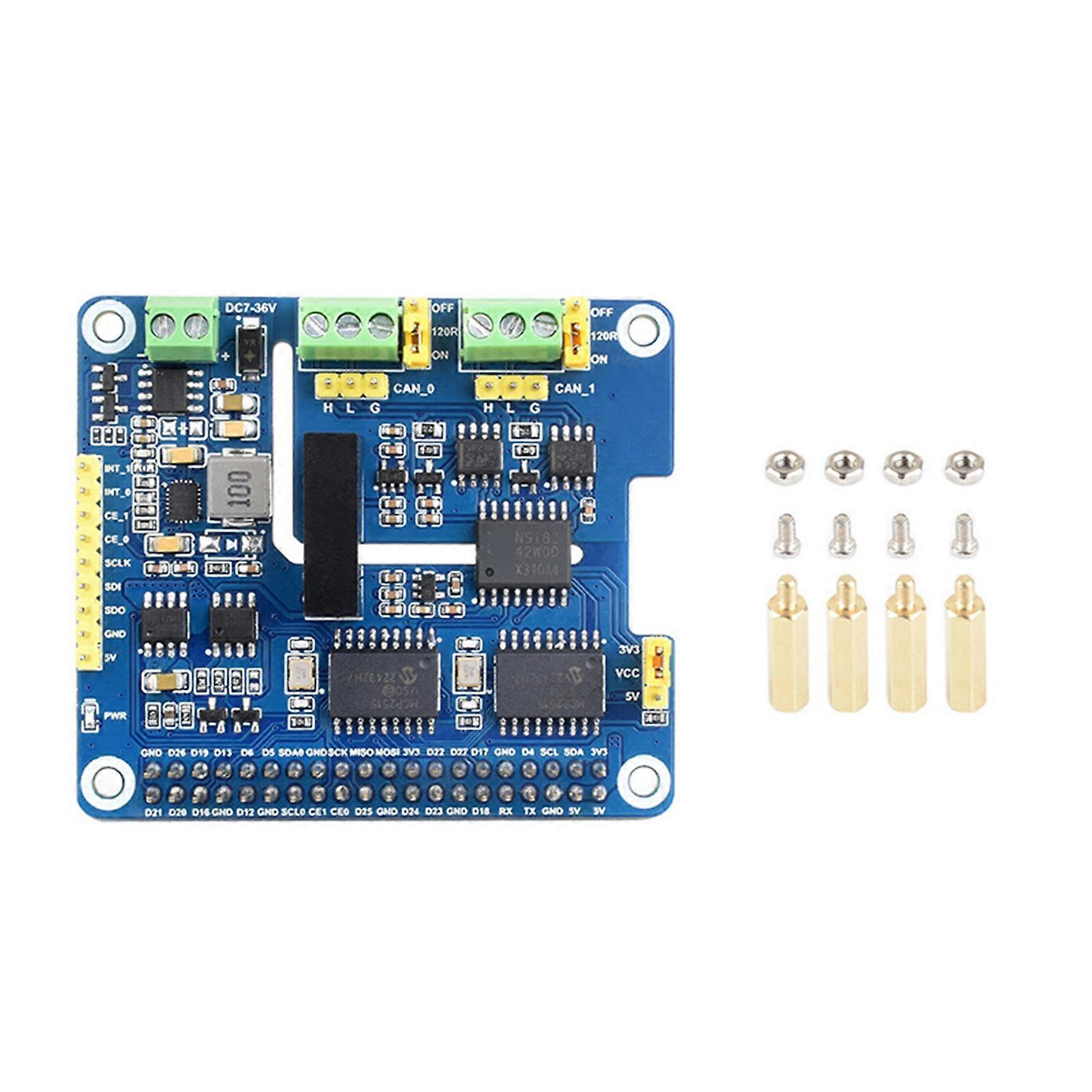 2 Channel Isolated CAN Bus Expansion Board Double Chip Solution Expansion For RPI