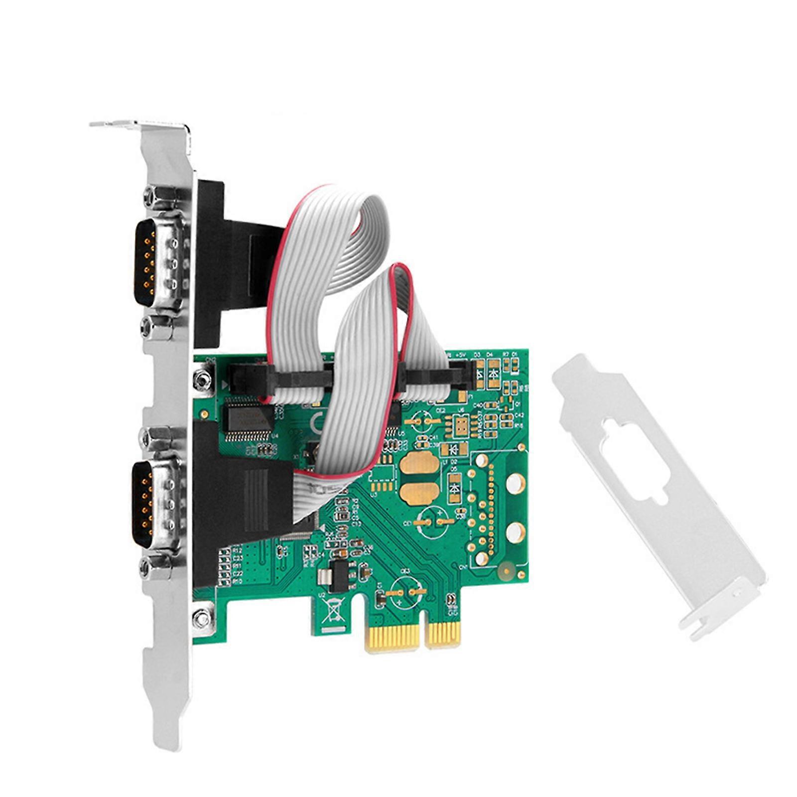 2 Port Serial PCI-E COM Controller Card PCI-e to RS232 DB9 Com Adapter Converter High Performance CH382L Chip Multicolor