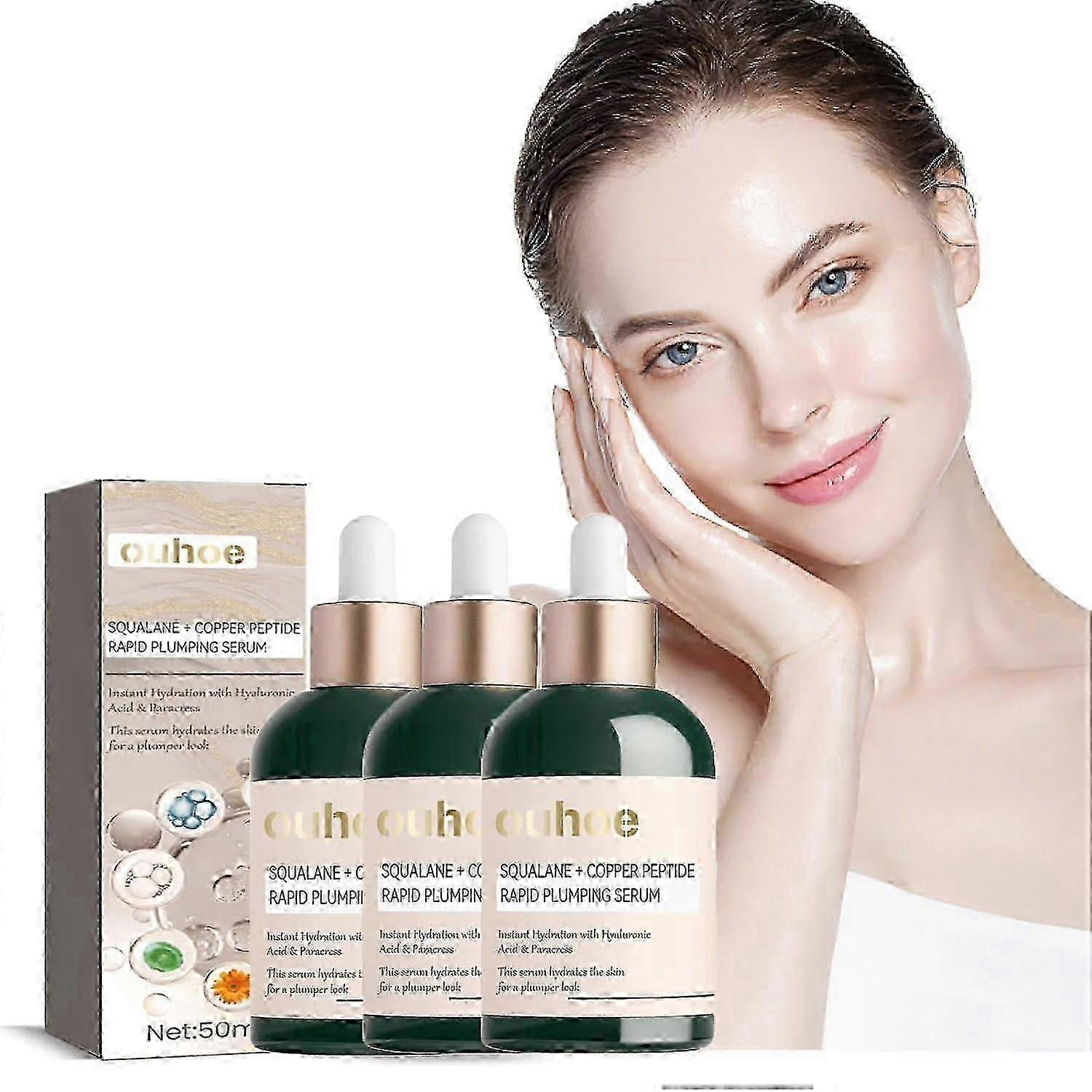 Squalane Copper Peptide Rapid Plumping Serum, Hyaluronic Facial Moisturiser, Αντιρυτιδικός Ορός, Ισχυρή Ενυδατική Κρέμα Προσώπου