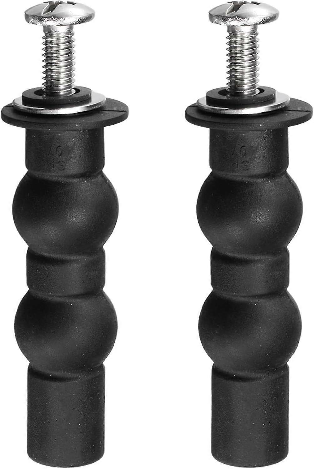 Set M6 Toilet Seat Hinges Screws, Expandable Rubber Bolt Top Nuts Set for Top Mount Toilet Seat Replacement Parts (Washer Dia: 16mm/0.63")