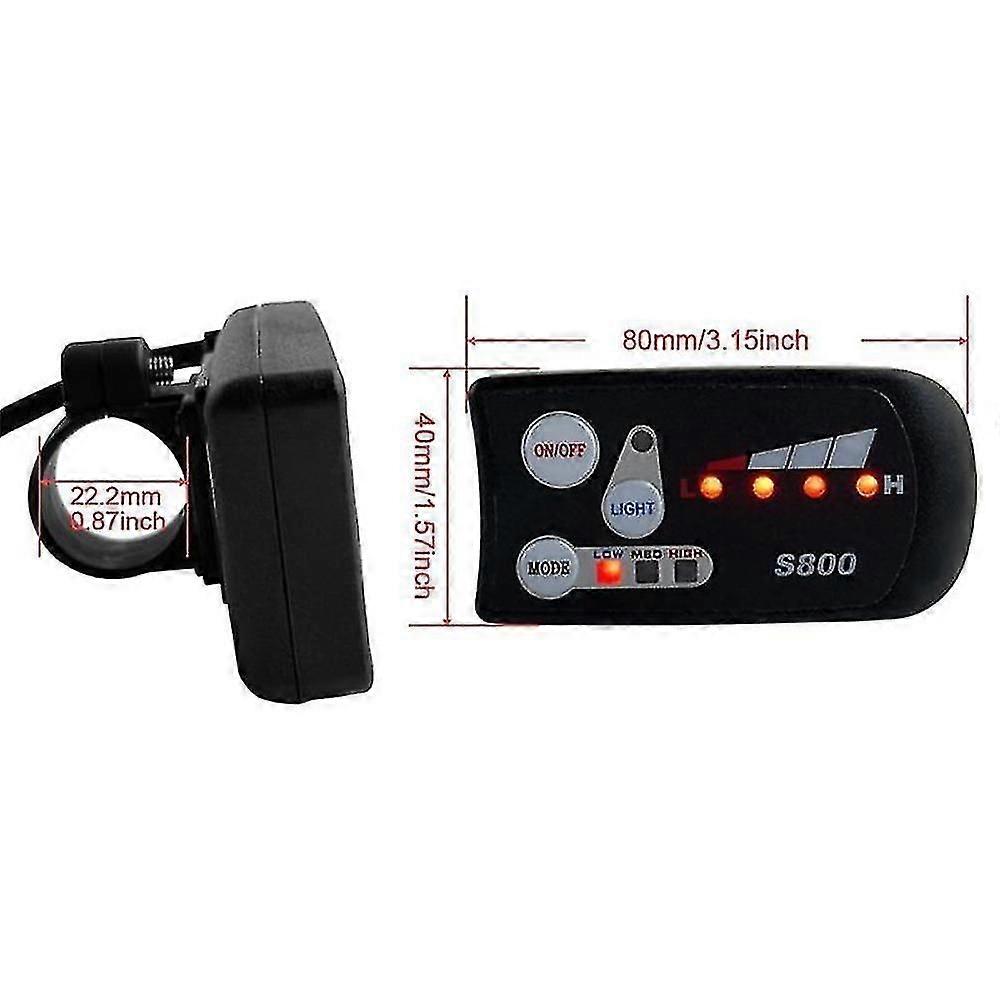 Elektrisches Fahrrad 36v48v S800 LED LCD Meter Control Panel Display für Ebike Controller 5 Pin Waterpr