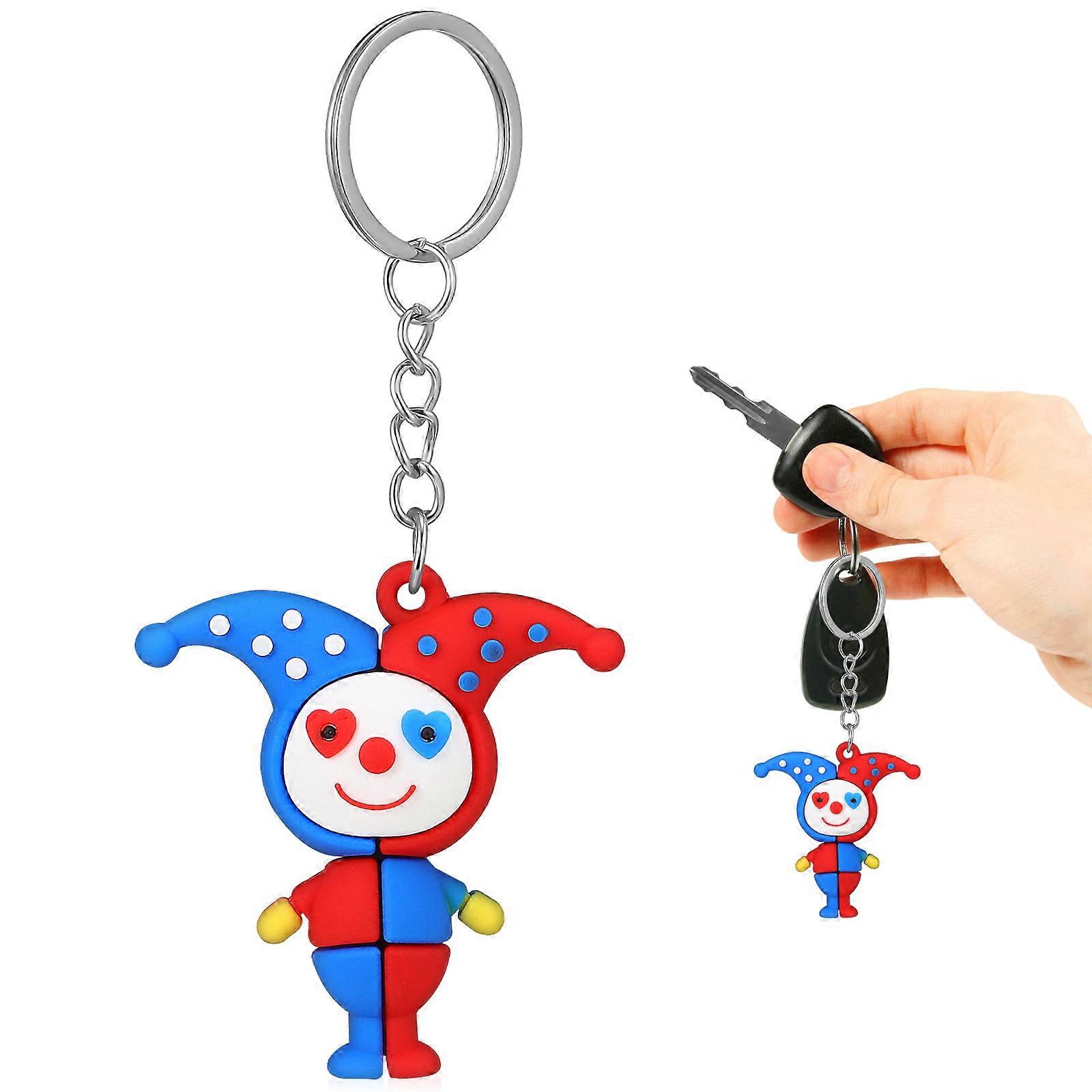 Funny Clown Pendant Keychain Small Doll Keyring Decorative Charm for Bags, Backpacks, Keys, and Luggage Unique Circus Party Favor Gift Accessory