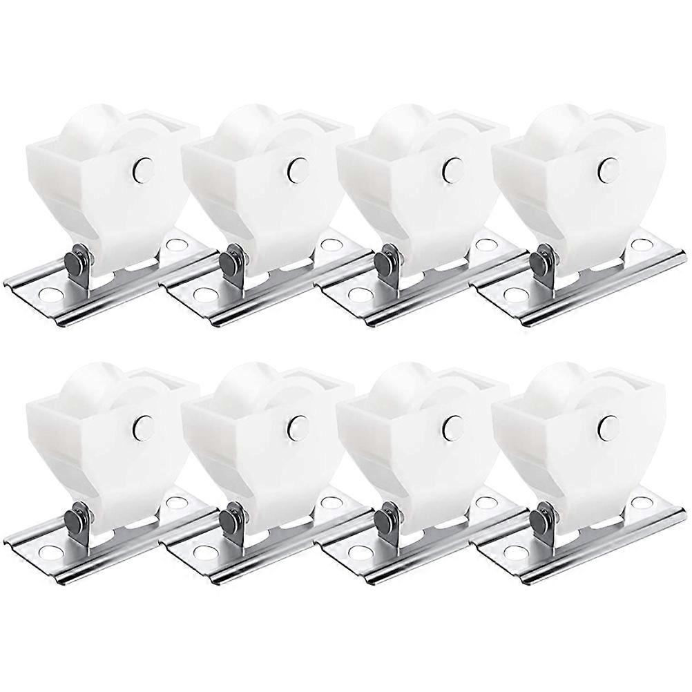 8pcs Sturdy Rail Track Curtain Pulleys Sliding Track Accessories Easy Installation Versatile Use Compatible with Various Curtain Styles User Friendly