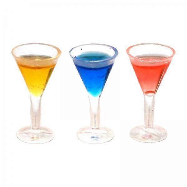 2-4pack 3x 1:12 1:6 Doll House Triangle Cocktail Glass Resin for Ornament Yellow